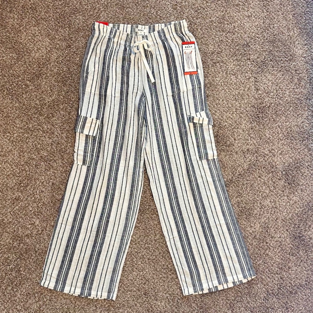 Roxy, Linen Blend Cargo Pants, NWT, Size M - Picture 6 of 9